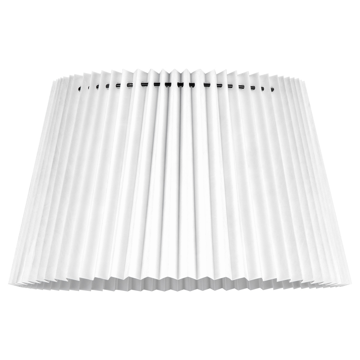 Papieren Gevouwen Lampenkap - Conisch - White - ø40 x 24 cm - E27 fitting - Voor Staande Lamp - Ontworpen voor woonkamer en eetkamer